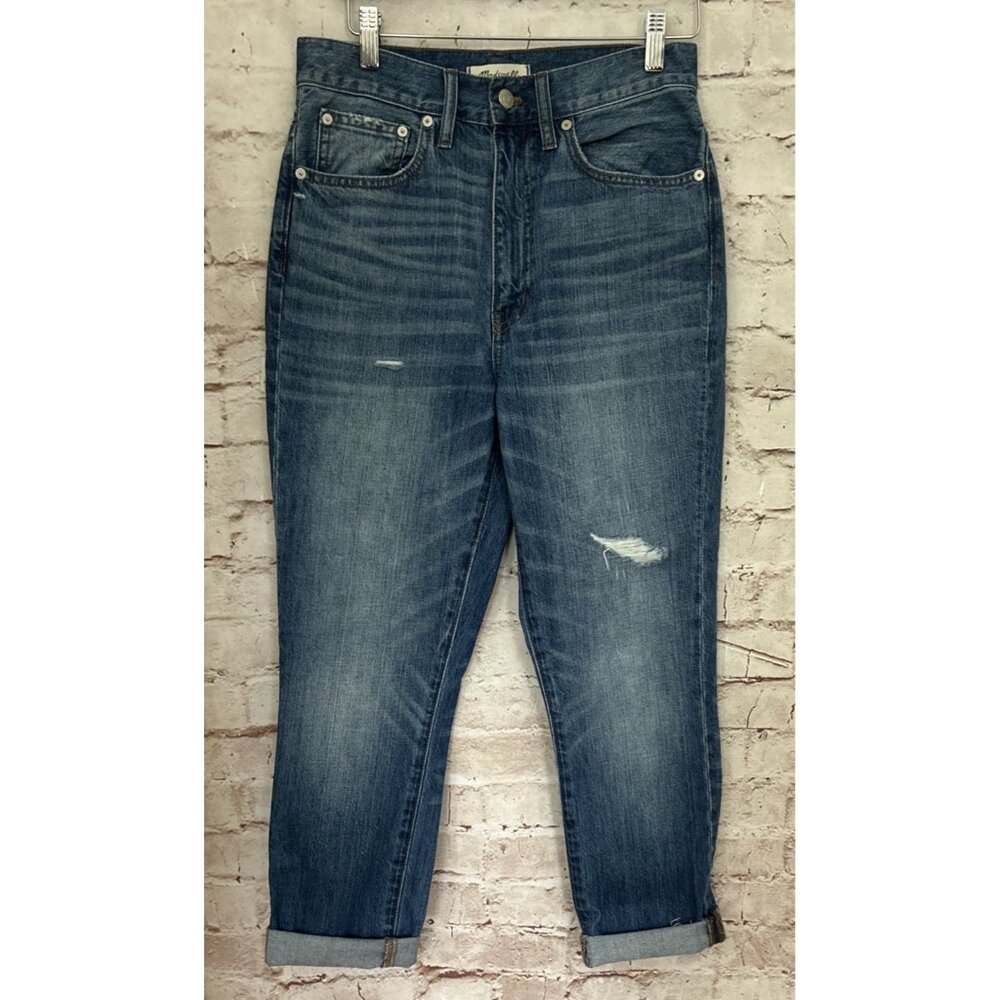 Madewell Rigid Skinny Distressed Denim Jeans Medium Wash Size 27